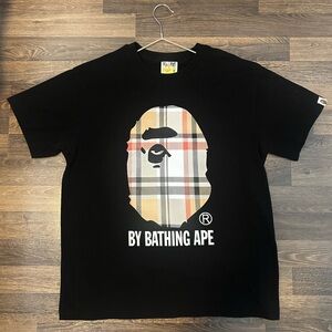 Bape Black and Plaid Graphic Tee